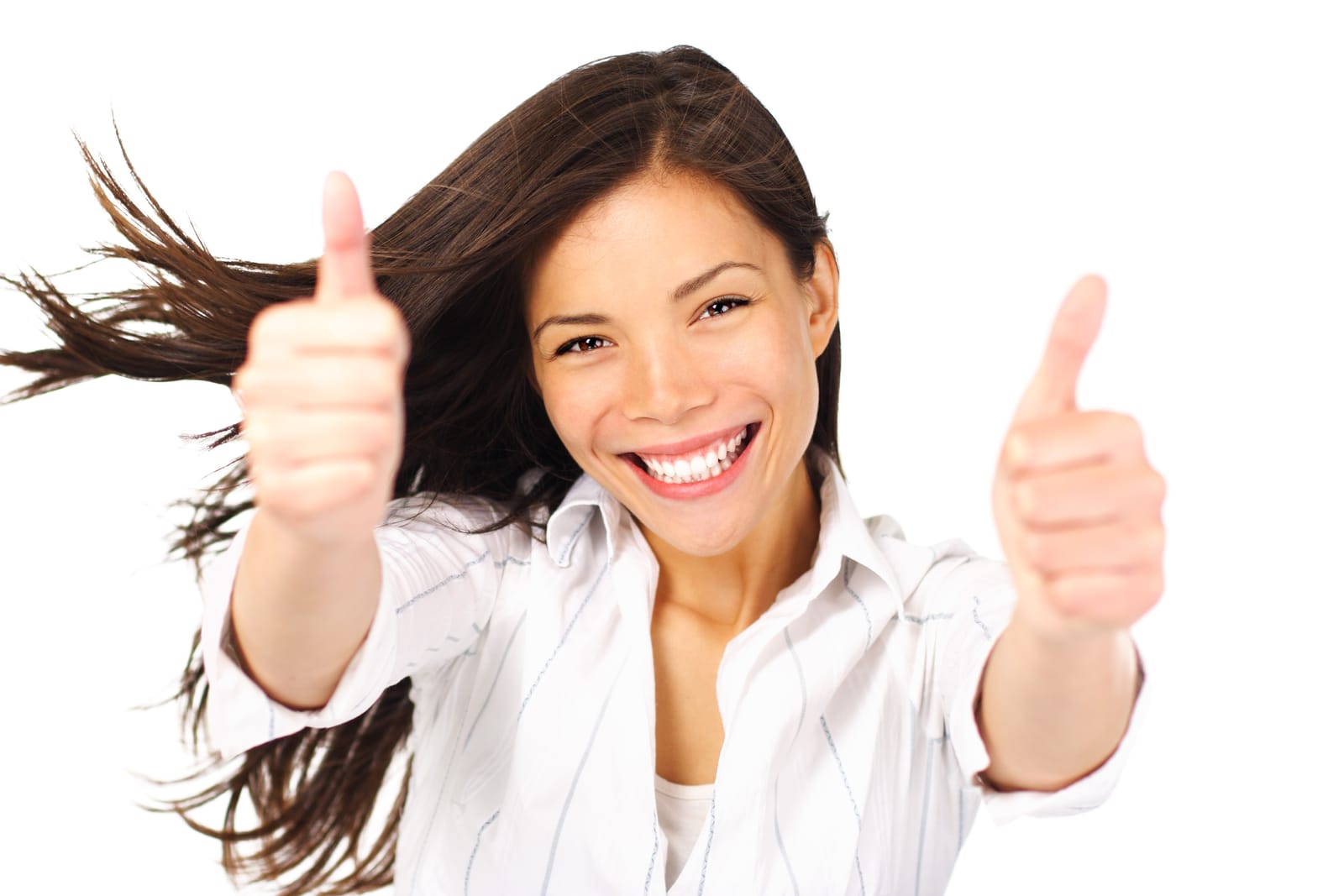 Happy Woman Double Thumbs Up