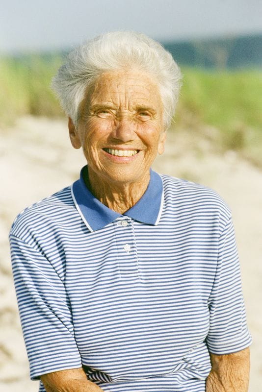 Senior Woman Smiling Beach