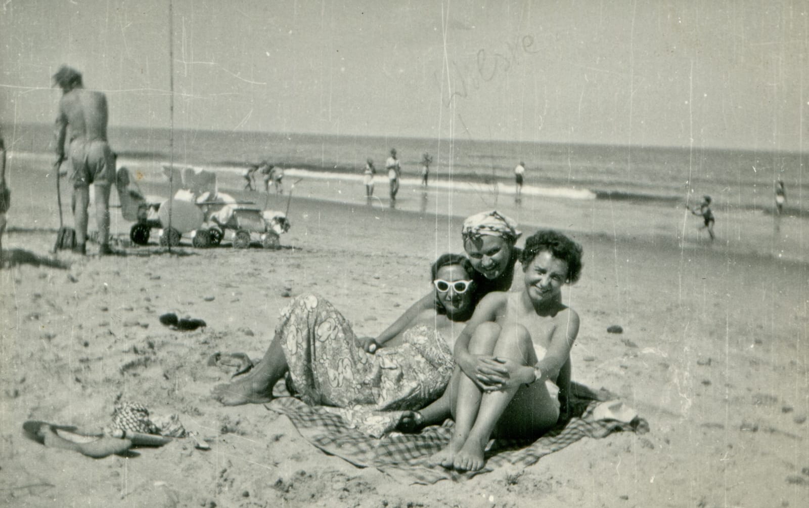 Vintage Women Relaxing Beach