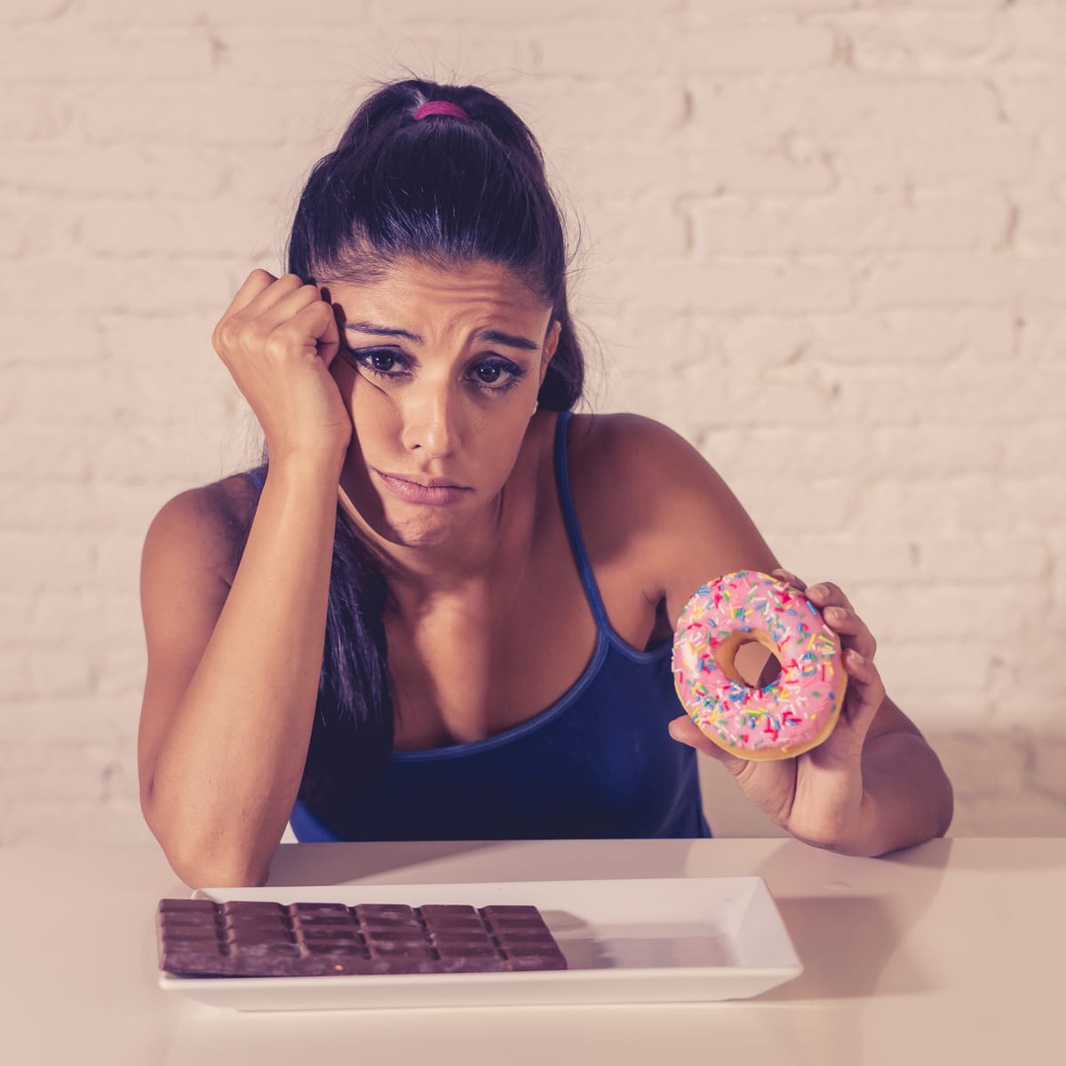 Woman Sugar Craving Donut